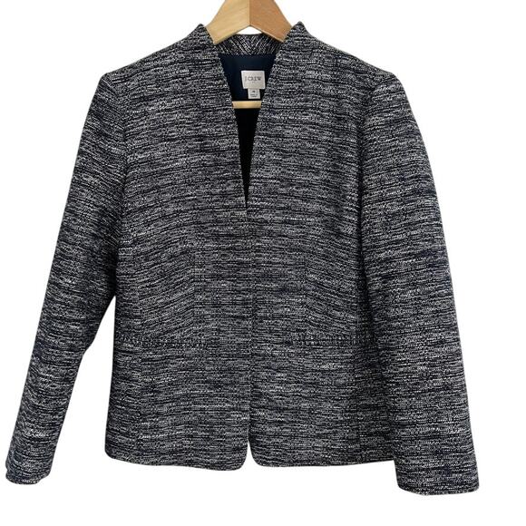 J. Crew Factory Tweed Blazer Women Size 4 Navy Bronze - Picture 1 of 11